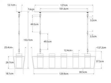 PRESIDIO LARGE LINEAR - Brass pendant lamp by Visual Comfort Europe - view 3